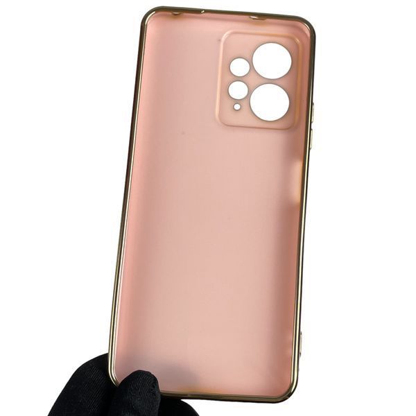 Чохол для Xiaomi Redmi Note 12 4G із золотою окантовкою із захистом камери на сяомі редмі нот 12 4г пудровий 0008254 фото
