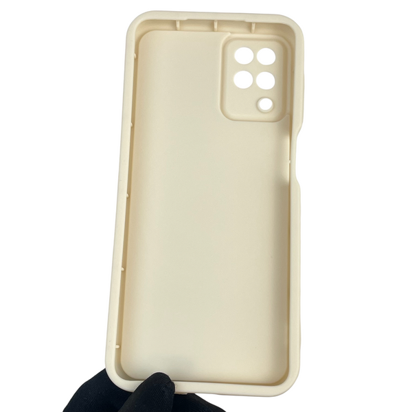 Чехол силиконовый Soft Touch с 3D принтом женским для Samsung Galaxy A12 (SM-A127F) молочный (Полная защита камеры) 0042623 фото