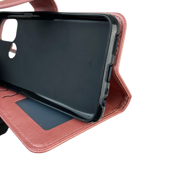 Чохол-книжка для телефона OPPO A32 шкіряна з магнитною застібкою на оппо а32 рожева 0025480 фото
