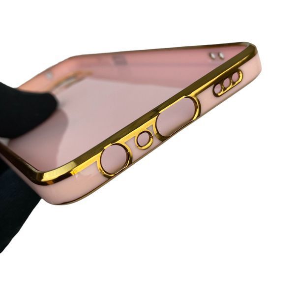 Чохол для Oppo Reno 7 4G з кільцем MagSafe із золотою окантовкою на оппо рено 7 пудровий gs1 0022232 фото