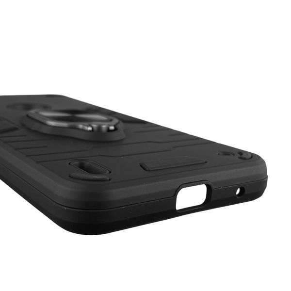 Чехол для телефона Motorola Moto E7 Power бронированный с кольцом-держателем на моторола е7 павер чёрный 0025637 фото