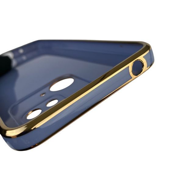 Чехол для Xiaomi Redmi 10C с кольцом MagSafe с золотой окантовкой на редми 10с синий gs1 0022535 фото