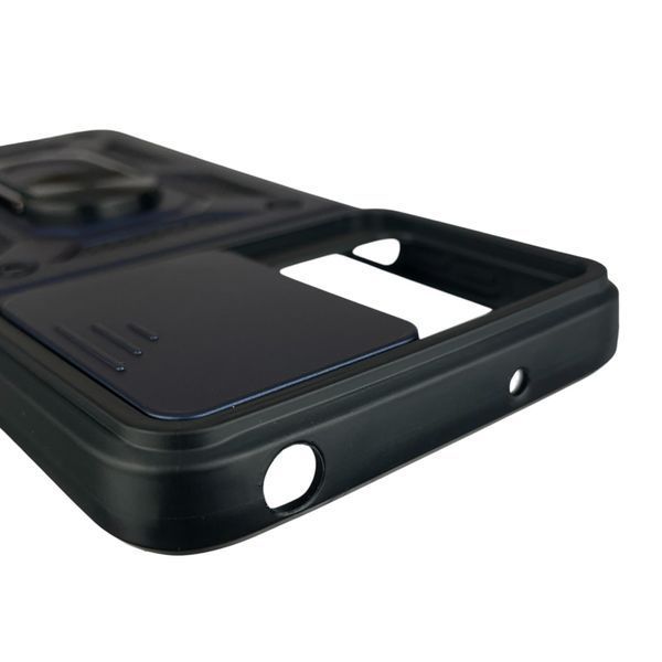Чехол для Motorola Moto G13 (PAWS0015) бронированный с кольцом со шторкой на моторола г13 тёмно-синий 0004145 фото