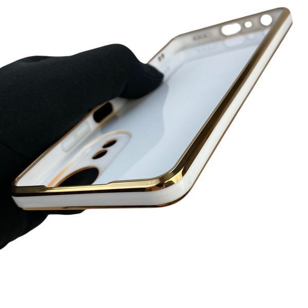 Чехол для OPPO A58 4G с кольцом MagSafe с золотой окантовкой на оппо а58 белый gs1 0021335 фото