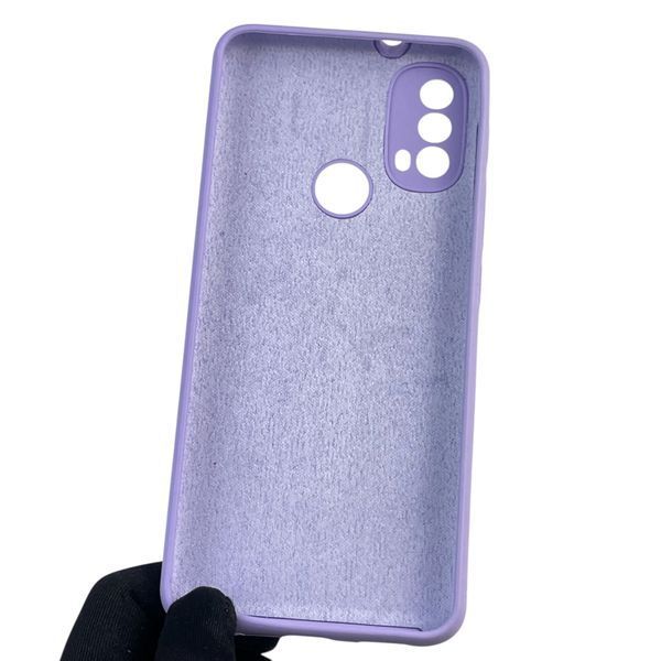Чохол для Motorola Moto E30 силіконовий з мікрофіброю нековзний на моторола е30 бузковий 0031703 фото