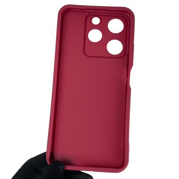 Чехол силиконовый Soft Touch с 3D принтом милый мишка для TECNO Spark 10 Pro (KI7) бордовый (Полная защита камеры) 0045012 фото