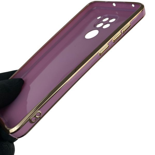 Чехол для Xiaomi Redmi Note 9 с кольцом-подставкой с золотой окантовкой на редми нот 9 черничный gs1 0020929 фото
