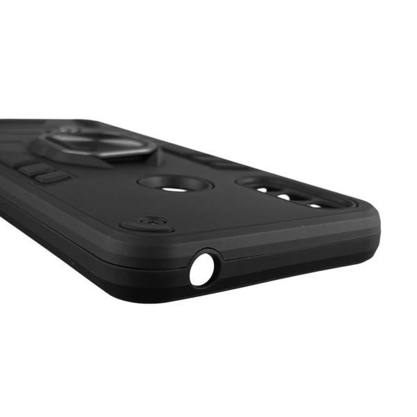 Чехол для телефона Motorola Moto E7 Power бронированный с кольцом-держателем на моторола е7 павер чёрный 0025637 фото