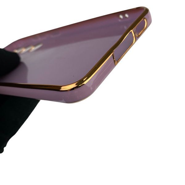 Чохол для Samsung Galaxy S23 Plus (SM-S916B) з кільцем-підставкою із золотою окантовкою на самсунг с23 плюс чорничний gs1 0020692 фото