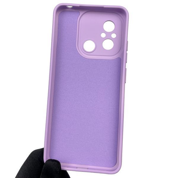 Чехол для Xiaomi Redmi 12C однотонный силиконовый с микрофиброй с защитой камеры на сяоми редми 12с сиреневый 0000339 фото