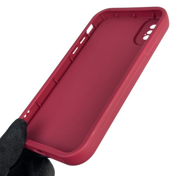 Чохол силіконовий оригінальний Soft Touch з 3D принтом злого кота для Apple iPhone X бордовий (Повний захист камери) 0046205 фото