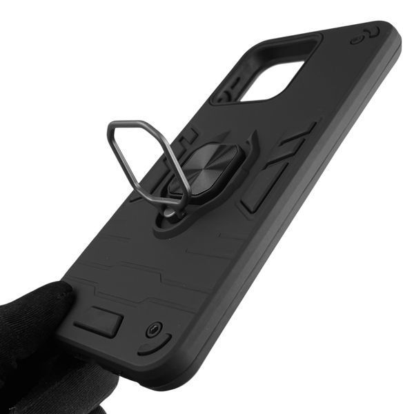 Чохол для телефона ZTE Blade V50 Design (8050) броньований з магнітним кільцем-тримачем на зтє блейд в50 дізайн чорний 0025843 фото