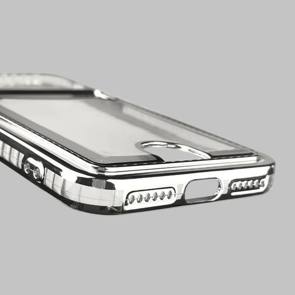 Чохол для Apple iPhone SE 2020 зі срібною окантовкою з кишенькою для карток на айфон се 2020 срібний 0013181 фото