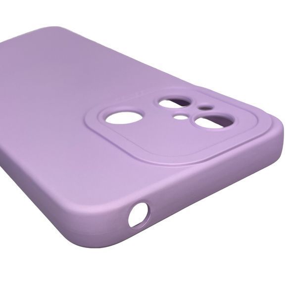 Чехол для Xiaomi Redmi 12C однотонный силиконовый с микрофиброй с защитой камеры на сяоми редми 12с сиреневый 0000339 фото