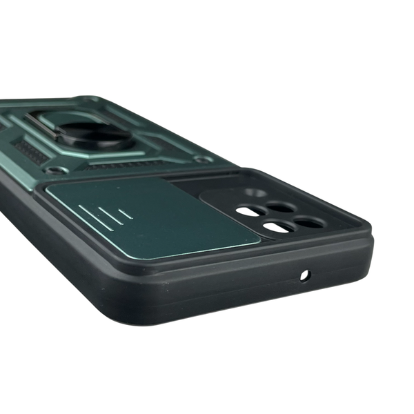 Чохол для Samsung Galaxy M12 (SM-M127) броньований з кільцем-тримачем підставкою зі шторкою на самсунг м12 зелений rg1 0016046 фото