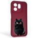 Чохол силіконовий Soft Touch з 3D принтом злого кота для Infinix Hot 50i X6531B бордовий (Повний захист камери) 0047075 фото 1