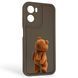 Чехол силиконовый Soft Touch с 3D принтом смешного теда мишки для Motorola G05 коричневый (Полная защита камеры) 0049132 фото 1