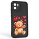 Чехол силиконовый оригинальный Soft Touch с 3D принтом милый мишка для Xiaomi Redmi A1 черный (Полная защита камеры) 0043741 фото 1