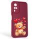 Чохол силіконовий Soft Touch з 3D принтом милий ведмедик для Vivo Y31 бордовий (Повний захист камери) 0044842 фото 1