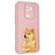 Чохол силіконовий оригінальний Soft Touch з 3D принтом мему сібу для Xiaomi Redmi 9 рожевий (Повний захист камери)