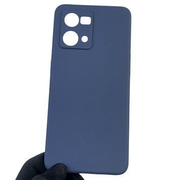 Чохол для Oppo Reno 7 4G силіконовий з мікрофіброю нековзний на оппо рено 7 4г темно-синій 0031791 фото