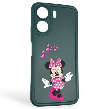Чохол силіконовий оригінальний Soft Touch з 3D принтом чарівна мінні маус для Xiaomi Redmi 13C темно-зелений (Повний захист камери) 0049983 фото
