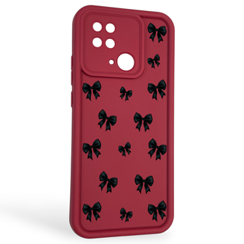 Чохол силіконовий Soft Touch з 3D принтом для Xiaomi Redmi 10C бордовий (Повний захист камери) 0040663 фото