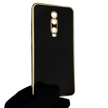Чохол для Xiaomi K20 Pro із захистом камери із золотою окантовкою на сяомі к20 про чорний gs1 0020297 фото