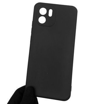 Чехол для Xiaomi Redmi A2 однотонный с квадратными гранями с защитой камеры на сяоми редми а2 чёрный 0001212 фото