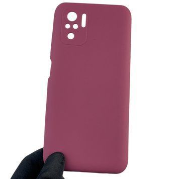 Чохол для Xiaomi Redmi Note 10 силіконовий з мікрофіброю нековзний на сяомі редмі нот 10 бордовий 0032622 фото