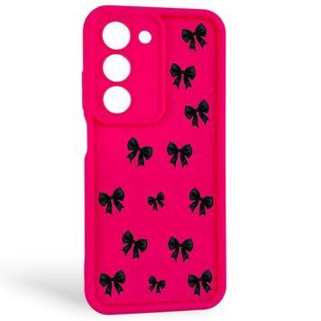 Чехол силиконовый Soft Touch с 3D принтом Бантики для Realme C75 малиновый (Полная защита камеры) 0057541 фото