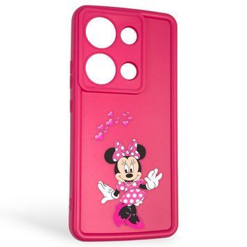 Чехол силиконовый оригинальный Soft Touch с 3D принтом волшебной минни маус для Xiaomi Poco M6 Pro 4G малиновый (Полная защита камеры) 0050133 фото