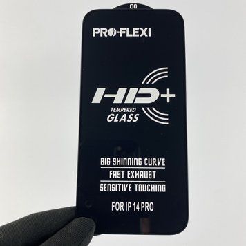 Защитное стекло для телефона Apple iPhone 14 Pro противоударное полноэкранное на айфон 14 про чёрное 0001062 фото