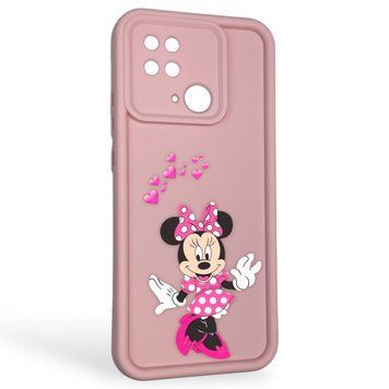 Чехол силиконовый оригинальный Soft Touch с 3D принтом волшебной минни маус для Xiaomi Redmi 10C розовый (Полная защита камеры) 0049933 фото