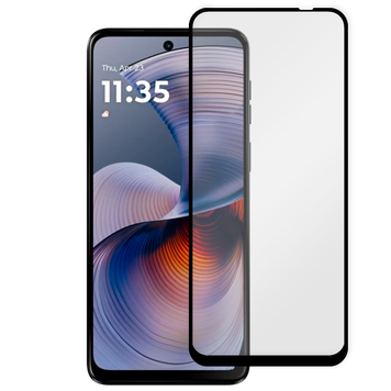Захисне скло 6D OG для телефона Motorola G55 (PB5U0011RS) повноекранне протиударне на моторола г55 чорне 0013938 фото