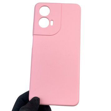 Чехол для Motorola Moto G04 (XT2421-2) силиконовый с микрофиброй нескользящий на моторола г04 розовый 0031723 фото