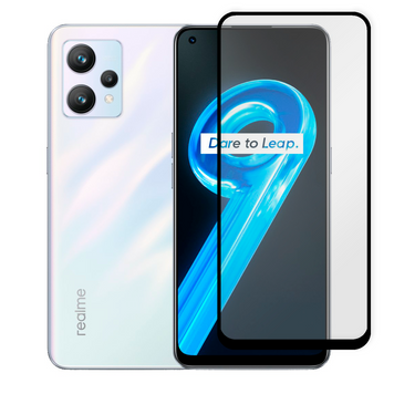 Захисне скло для телефона Realme 9 протиударне повноекранне на реалмі 9 чорне 0038638 фото