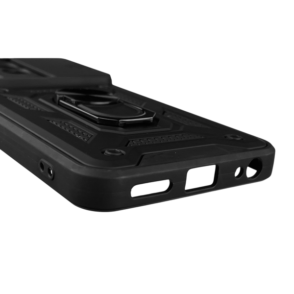 Чохол для Infinix Smart 8 броньований з кільцем-тримачем підставкою зі шторкою на інфінікс смарт 8 чорний rg1 0015621 фото