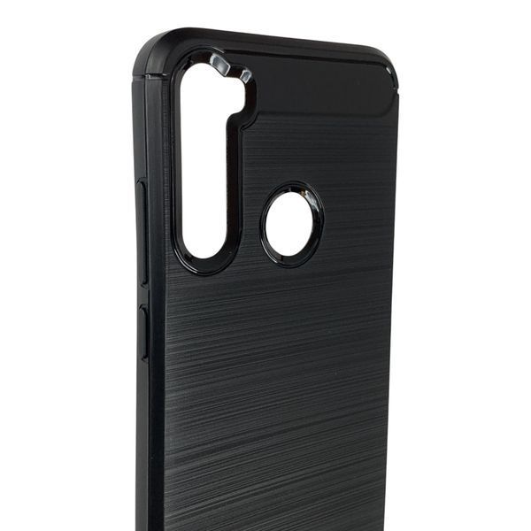 Чохол для телефона Xiaomi Redmi Note 8 карбоновий протиударний з високими бортами чорний 0052397 фото