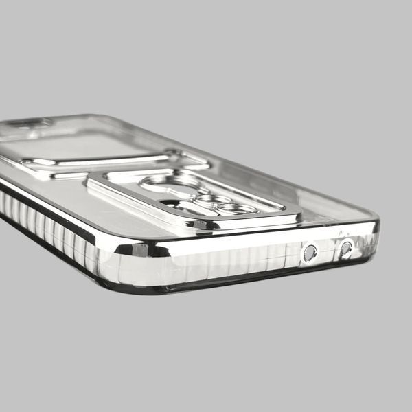 Чехол для Xiaomi Redmi 9 с серебряной окантовкой с карманом для карт на сяоми редми 9 серебряный 0013133 фото