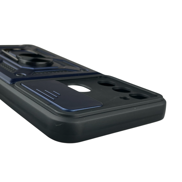 Чохол для Tecno Spark Go (KG5m) броньований з кільцем-тримачем підставкою зі шторкою на техно спарк го темно-синій rg1 0016083 фото