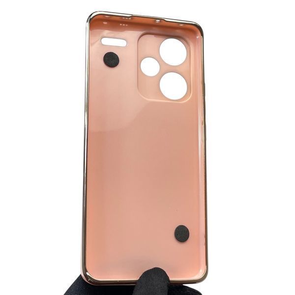 Чохол для телефона Xiaomi Redmi Note 13 Pro Plus жіночій із ремінцем з прикрасами та золотою окантовкою на сяомі редмі нот 13 про плюс пудровий gs1 0016293 фото