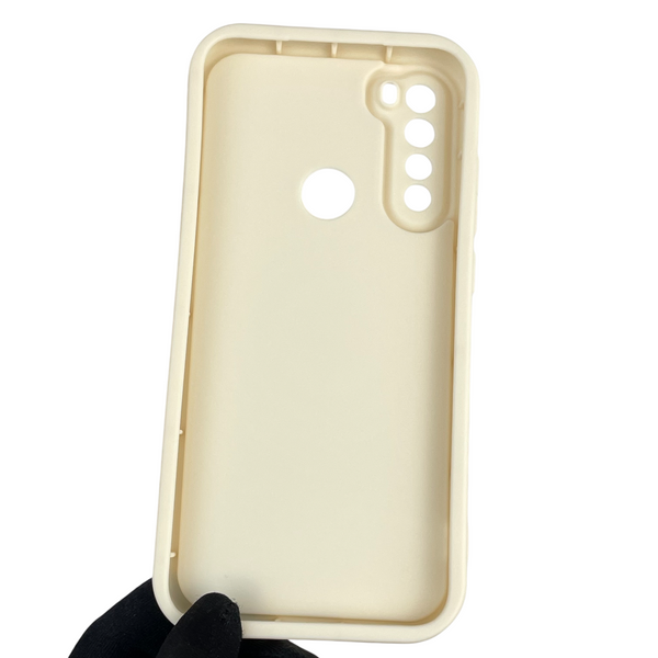 Чехол силиконовый оригинальный Soft Touch с 3D принтом милый мишка для Xiaomi Redmi Note 8 молочный (Полная защита камеры) 0043891 фото