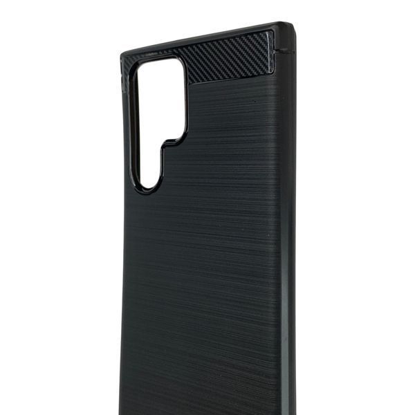 Чохол для телефона Samsung Galaxy S22 Ultra (SM-S908B) карбоновий протиударний з високими бортами чорний 0052226 фото