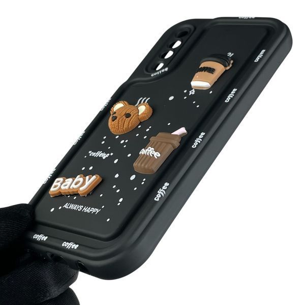 Чохол для Samsung Galaxy A50 (SM-A505F) з 3д малюнком дитячий жіночий об'ємний на самсунг A50 чорний 0013537 фото