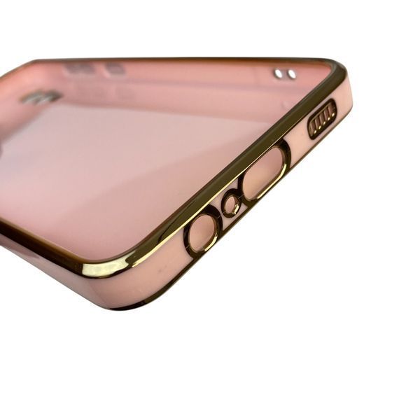 Чехол для Samsung Galaxy A02 SM-A022G с кольцом MagSafe с золотой окантовкой на самсунг а02 пудровый gs1 0022289 фото