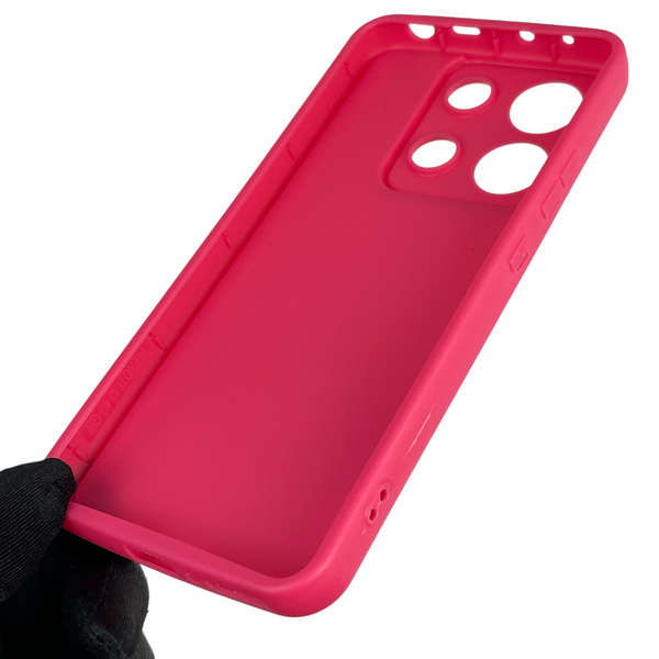 Чохол силіконовий оригінальний Soft Touch з 3D принтом милий ведмедик для Xiaomi Redmi Note 13 4G малиновий (Повний захист камери) 0043828 фото
