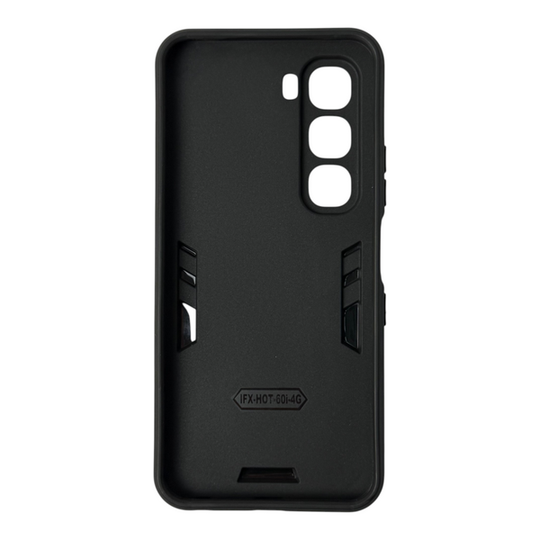 Чехол для телефона Infinix Hot 60 бронированный с магнитным кольцом и защитой камеры черный 0051246 фото