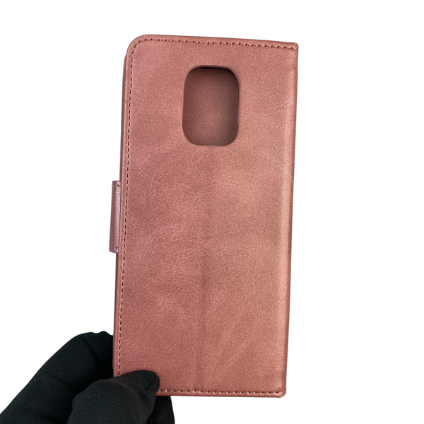 Чохол-книжка для телефона Xiaomi Redmi Note 9S шкіряна з магнитною застібкою на сяомі редмі нот 9с рожева 0025422 фото