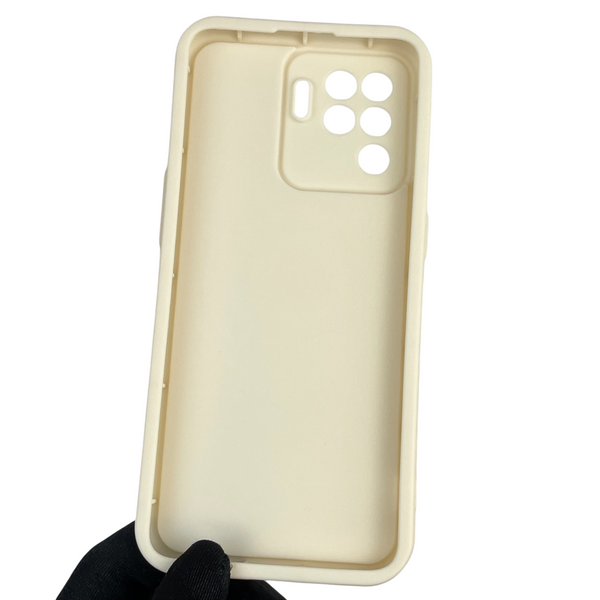 Чехол силиконовый Soft Touch с 3D принтом для Oppo Reno 5 Lite молочный (Полная защита камеры) 0041804 фото